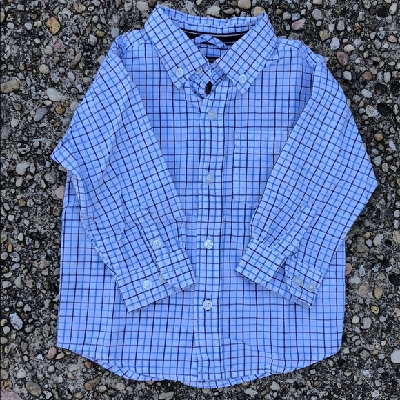 The Children’s Place Collared Button Up Dress Shirt Blue & White NWOT - Picture 2 of 5